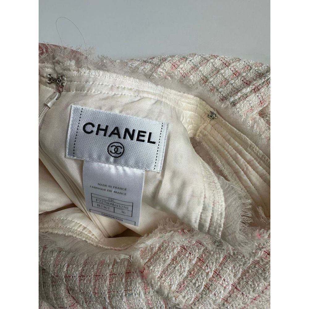 Authenticated Chanel Vintage 2004 PINK/CREAM Tweed Multicolor Dress Size 36 - Picture 10 of 11